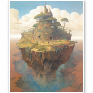 Sticker Paysage de Surreal Island Art Imaginaire