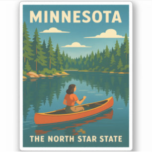 Sticker Paysage naturel du Minnesota Vintage voyage rétro