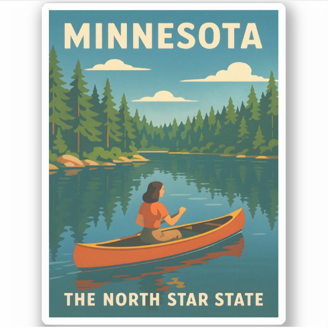 Sticker Paysage naturel du Minnesota Vintage voyage rétro (Devant)
