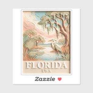 Sticker Paysage Texturé de la Faune Aviaire des Everglades