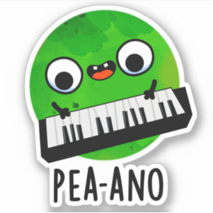 Sticker Pea-ano Funny Musique Veggie Pea Pun
