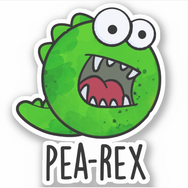 Sticker Pea Rex Dinosaur Dinosaure Veggie TRex Pun (Devant)