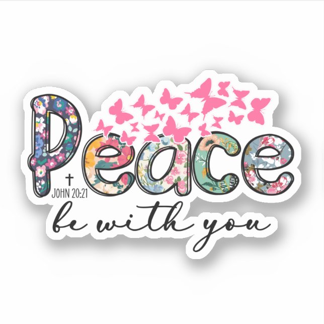 Sticker Peace Be With You Butterfly (Devant)