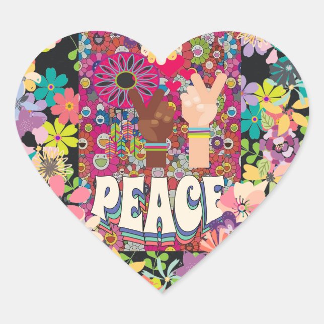 Sticker Peace Heart (Devant)