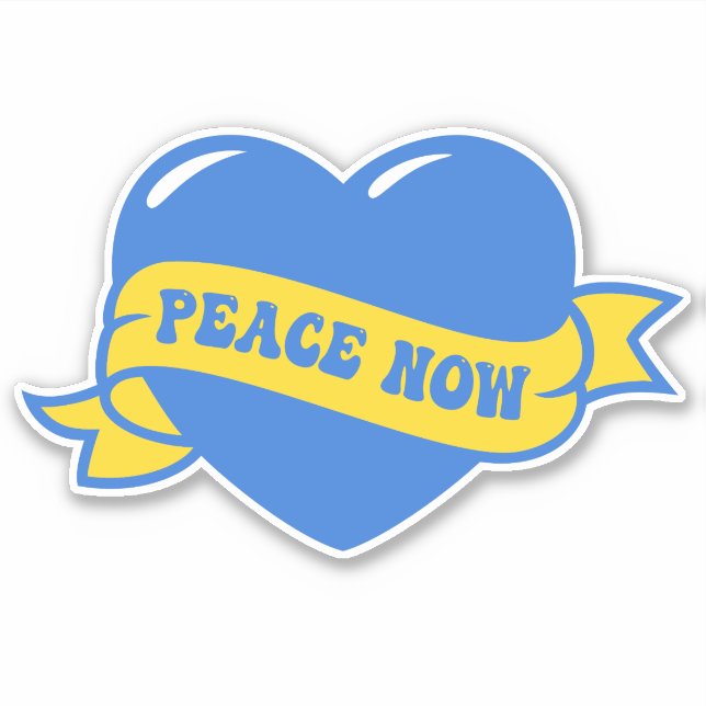 Sticker Peace Heart Love I Stand With Ukraine Button Class (Devant)