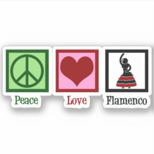 Sticker Peace Love Flamenco Dancing