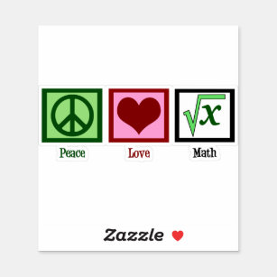 Sticker Peace Love Math