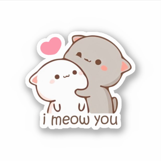 Sticker Peach Et Goma Mochi Chat, Je Vous Connais (Devant)
