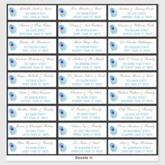 Sticker Peacock Feather Modern Mariage Adresse d'hôte