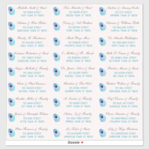 Sticker Peacock Feather Moderne Mariage Guest Adresse Stic