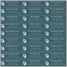 Peacock Feather Turquoise Moderne Mariage Adresse 