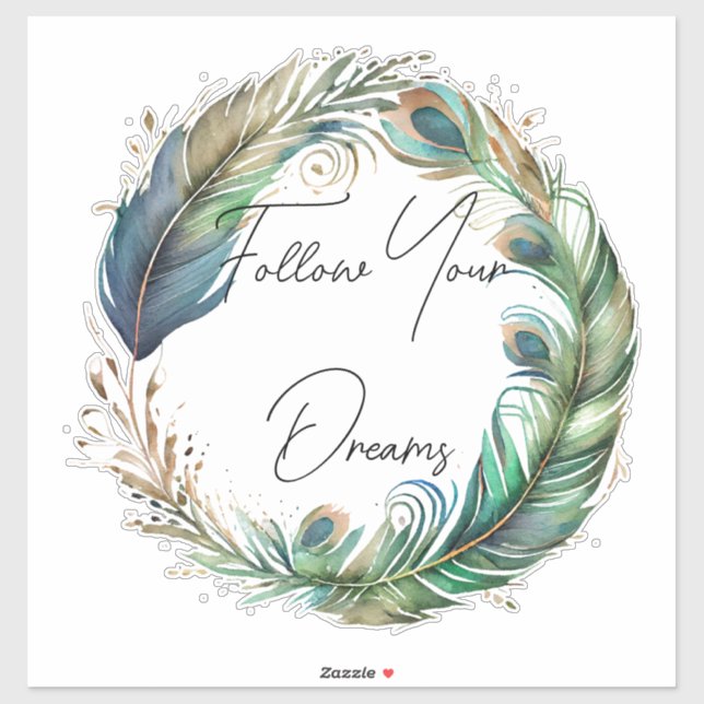 Sticker Peacock Feathers Dream (Feuille)
