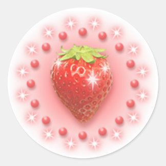 Sticker Pearl fraise rouge rose