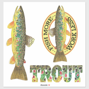 Sticker Pêche à la truite Brown