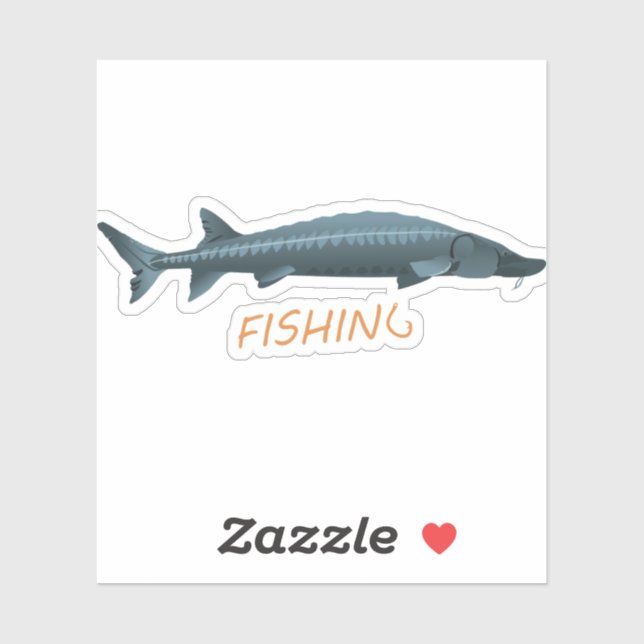 Sticker Pêche à l'esturgeon (Feuille)
