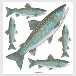 Sticker Pêche au Charar du Groenland pêcheur