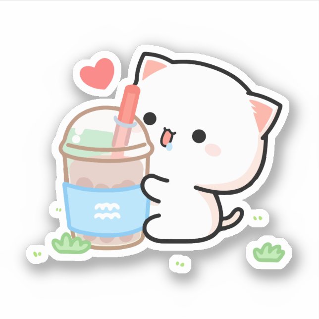 Sticker pêche au chat mochi et goma (Devant)