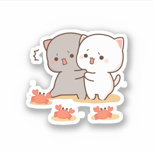 Sticker Pêche Et Chat Goma Mochi (Devant)