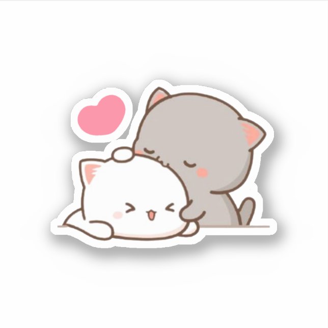 Sticker Pêche Et Chat Goma Mochi (Devant)
