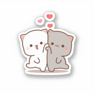 Sticker Pêche Et Chat Goma Mochi