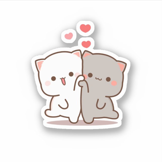 Sticker Pêche Et Chat Goma Mochi (Devant)