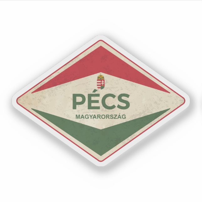 Sticker Pecs Hongrie Vintage (Devant)