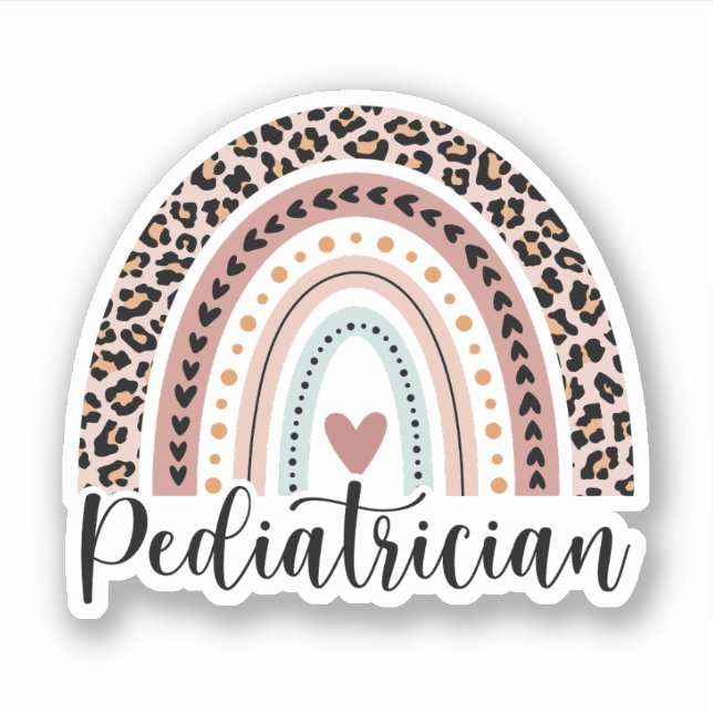 Sticker Pediatrician Rainbow, Cadeau pour pédiatre (Devant)