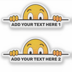Sticker Peeer Cartoon Face Texte Personnalisé Contour Coup