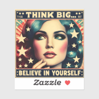 Sticker Pegatina de una Hrmosa Mujer Estilo Vintage