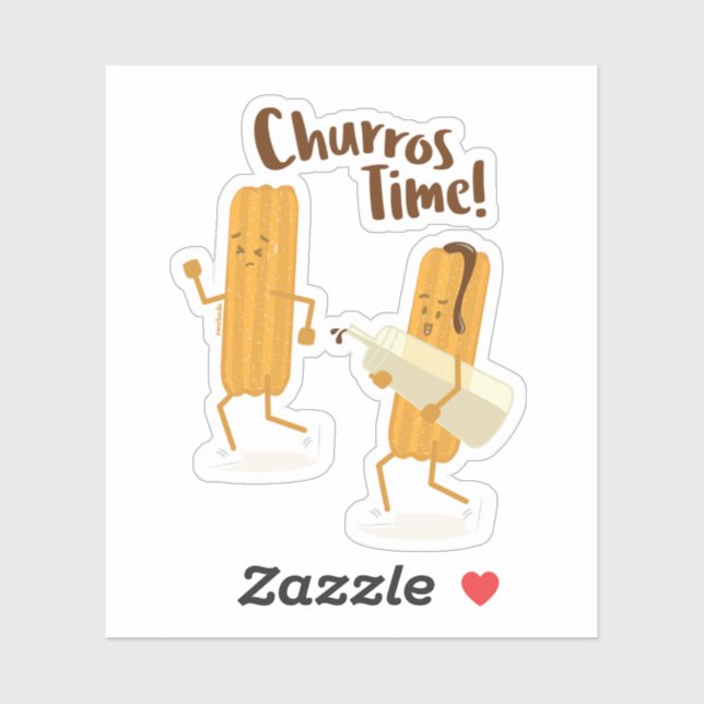 Sticker Pegatina de vinilo mexican churros with chocolate (Feuille)