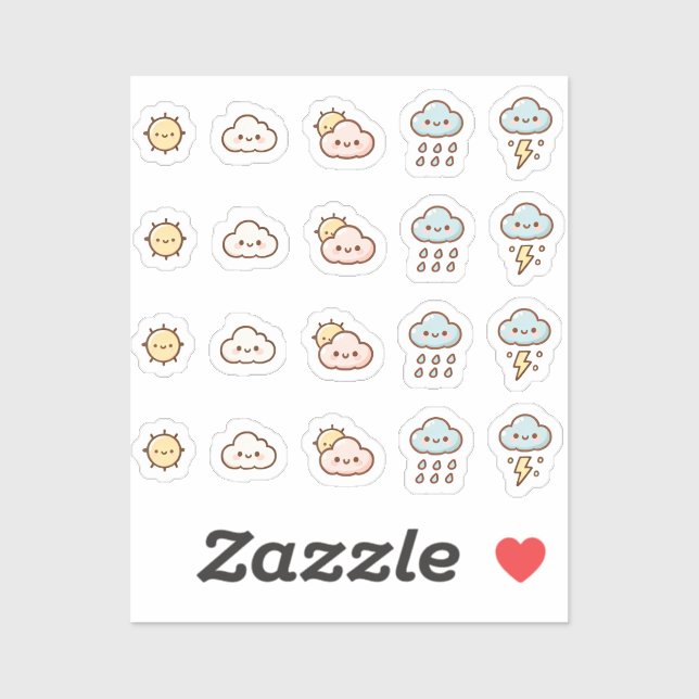 Sticker Pegatina Tiny latte weather tracker planner (Feuille)