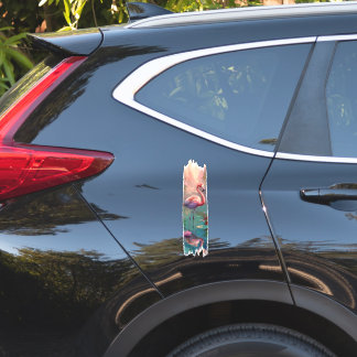 Sticker Peinture à brosse Flamant rose