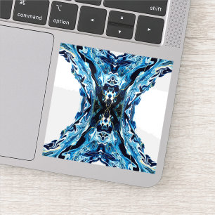 Sticker Peinture acrylique abstraite bleue abyssale pour l