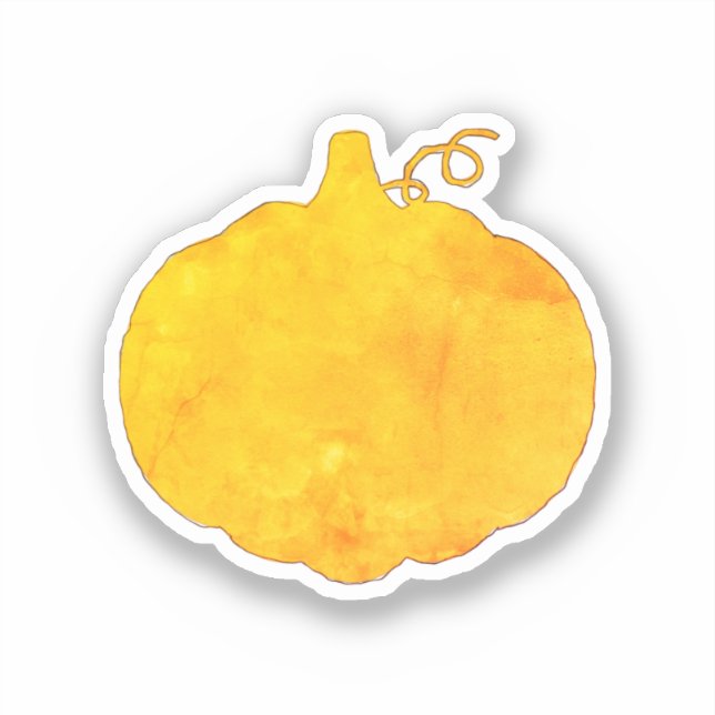 Sticker Peinture aquarelle citrouille (Recto)
