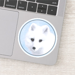 Sticker Peinture Arctic Fox - Art original de la faune