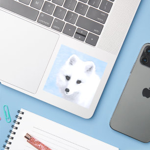 Sticker Peinture Arctic Fox - Art original de la faune
