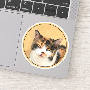 Sticker Peinture de chat Calico - Cute Original Cat Art