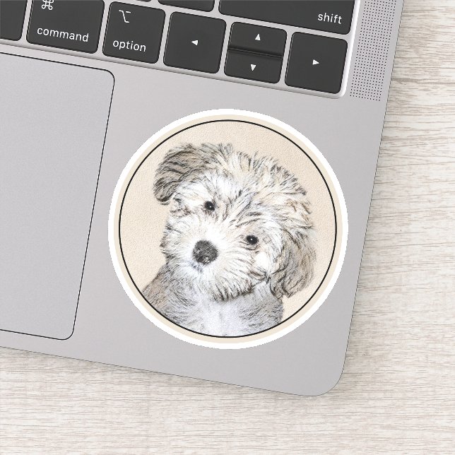 Sticker Peinture de Chien Havanais - Cute Original Chien A (Détail)