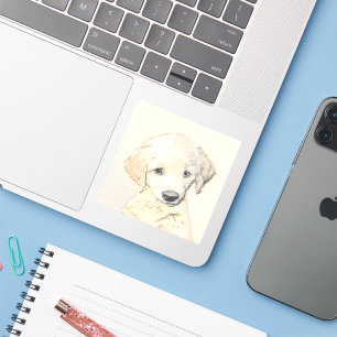 Sticker Peinture de chiot d'or Retriever - Art de chien or