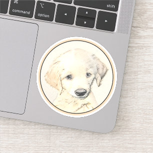Sticker Peinture de chiot d'or Retriever - Art de chien or