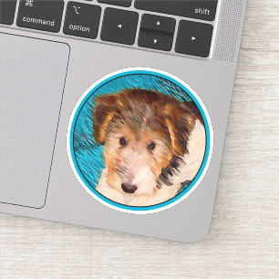 Sticker Peinture de chiot Terrier Fox - Art de chien origi