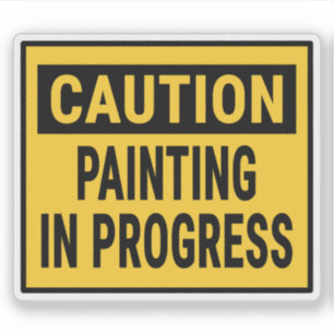 Sticker Peinture de prudence en cours