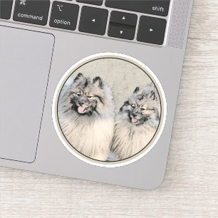 Sticker Peinture des frères Keeshond - Art original de chi