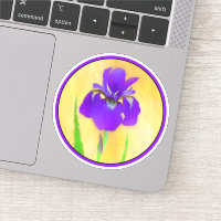 Peinture d'Iris barbu pourpre - Art floral origina