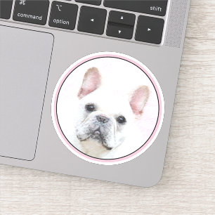 Sticker Peinture française de Bulldog (Crème/Blanc) - Art 