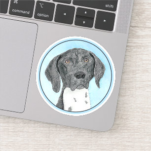 Sticker Peinture pointeur germanique à pois court - Chien 