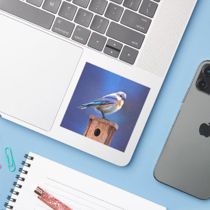 Sticker Peinture pour oiseaux bleus (femelle) - Art origin