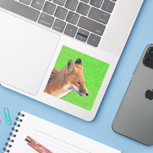 Sticker Peinture Red Fox - Art original de la faune