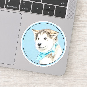 Sticker Peinture Sibérienne Husky Puppy - Art Chien origin