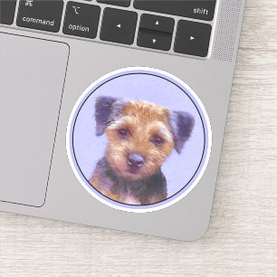 Sticker Peinture sur la frontière de Terrier - jolie art o